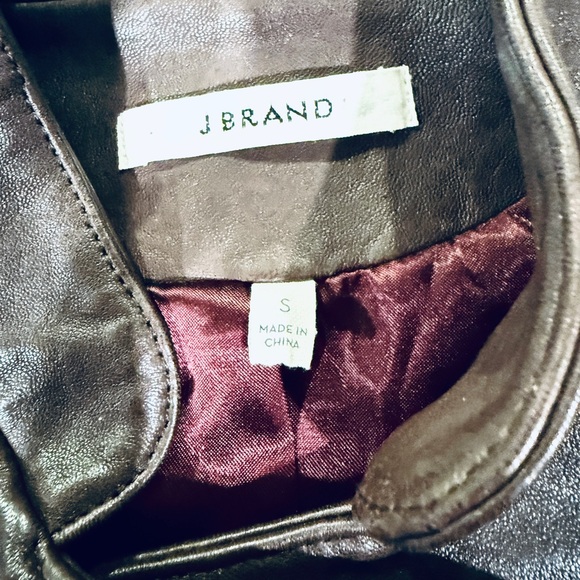 J Brand 3/4 Sleeve Moto Chocolate Brown Leather Jacket size S - Picture 7 of 12